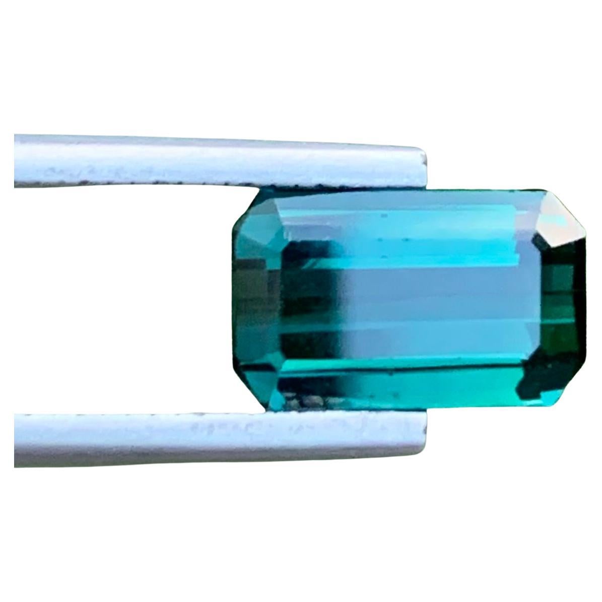 2.95 Quilates Gema Natural Suelta De Turmalina Indicolita Forma Esmeralda Para Joyería