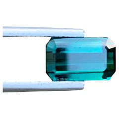 2.95 Quilates Gema Natural Suelta De Turmalina Indicolita Forma Esmeralda Para Joyería
