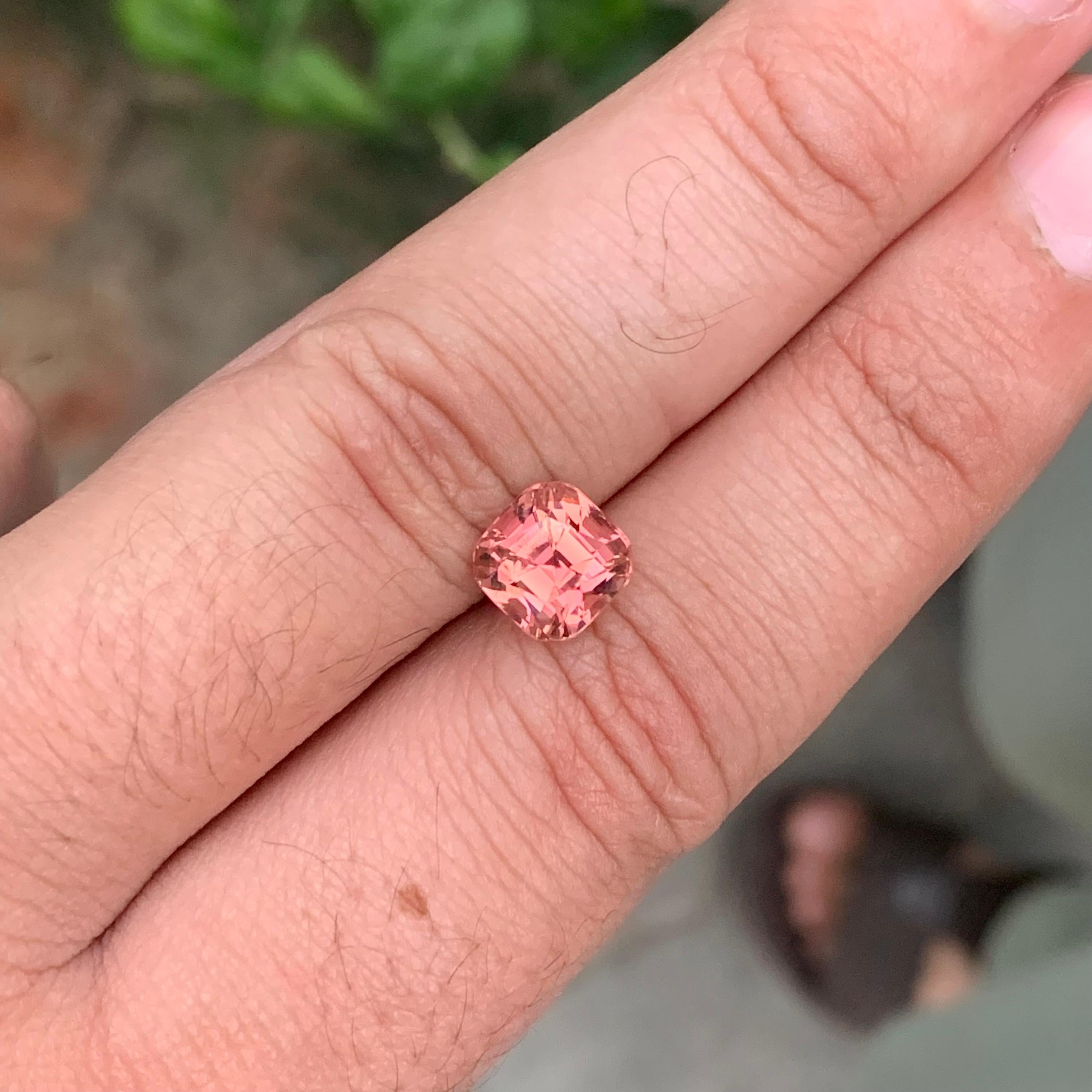 2,95 quilates turmalina rosa melocotón natural suelta gema cuadrada en forma de cojín en venta 6