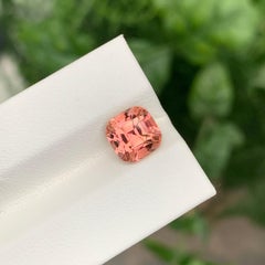 2.95 Carat Natural Loose Peachy Pink Tourmaline Square Cushion Shape Gem