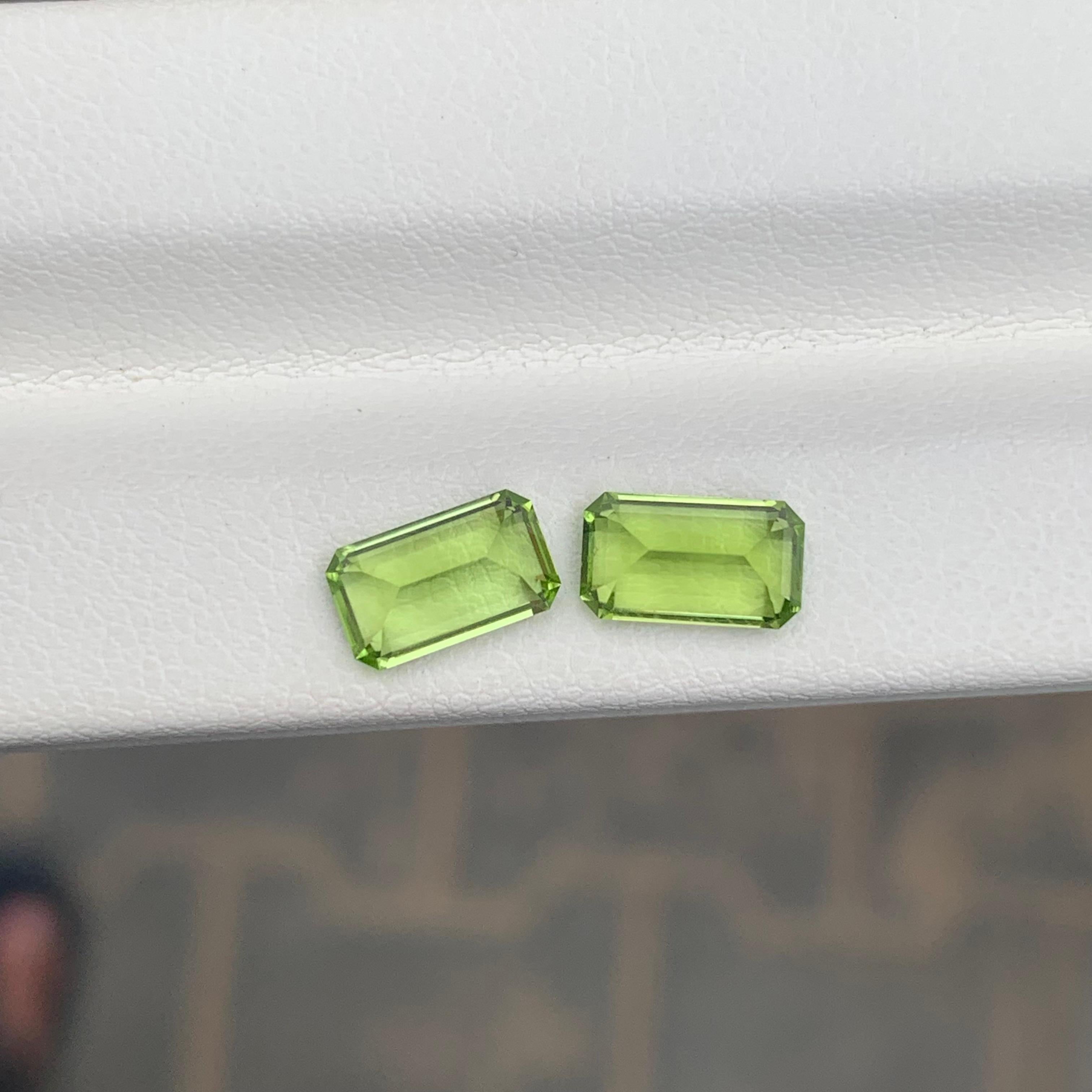2.95 Carat Natural Loose Peridot Matching Pairs Neuf - En vente à Peshawar, PK