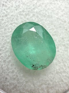 2.95 Carat Pastel Mint Green Colombian Emerald Oval Cut - May Birthstone Gem