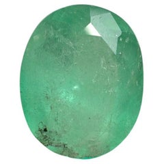 2,95 carati di smeraldo colombiano verde menta pastello con taglio ovale - gemma di nascita di maggio