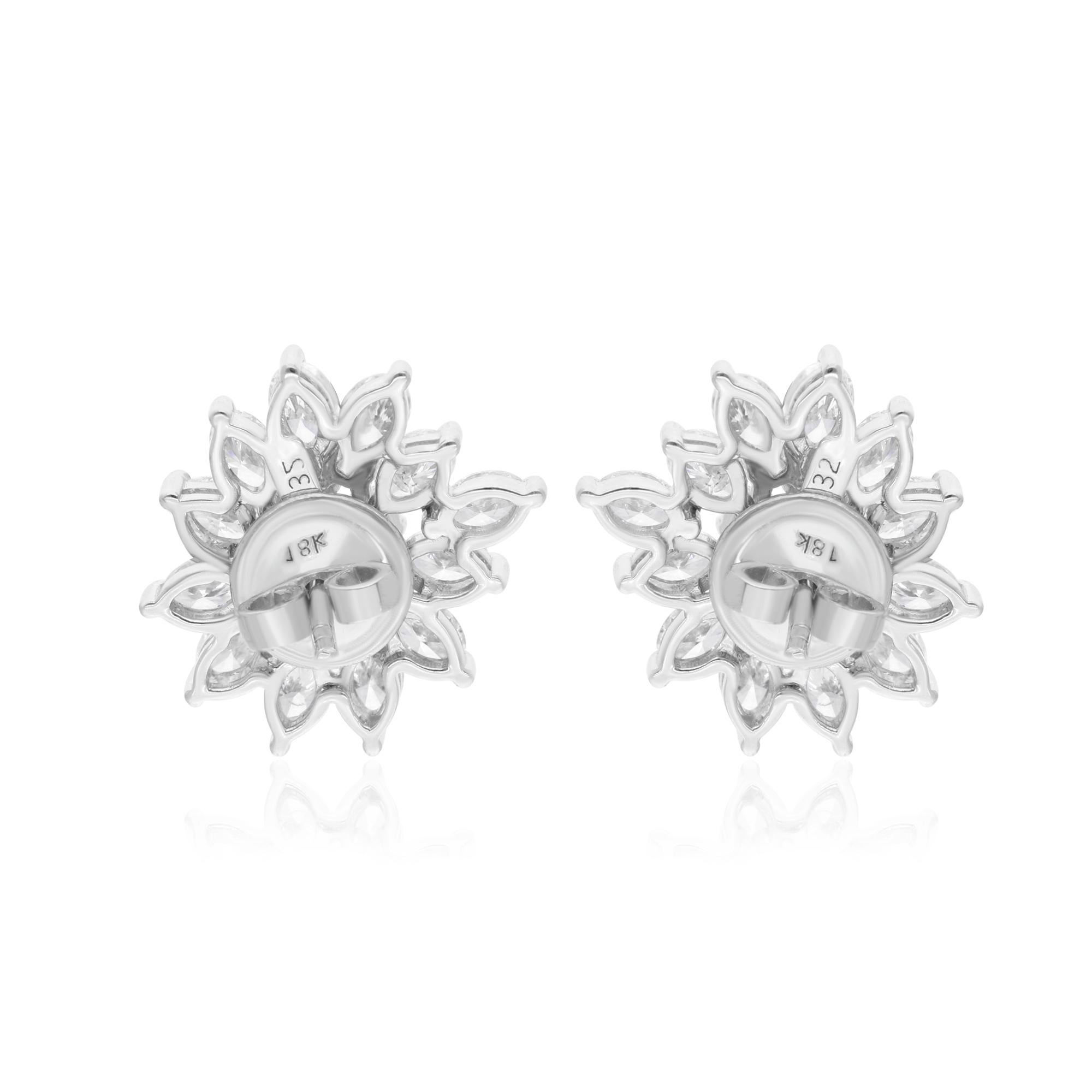 2,95 quilates SI Claridad HI Color Pendientes de diamantes Oro blanco de 18 quilates Joyería fina Moderno en venta