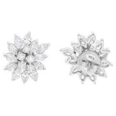 Orecchini di diamanti da 2,95 carati SI Clarity HI Color Orecchini in oro bianco 18 carati Gioielli di pregio