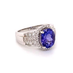 2.95 Carat Tanzanite and Diamond Designer ILIANA Gold Ring Estate Fine Jewelry
