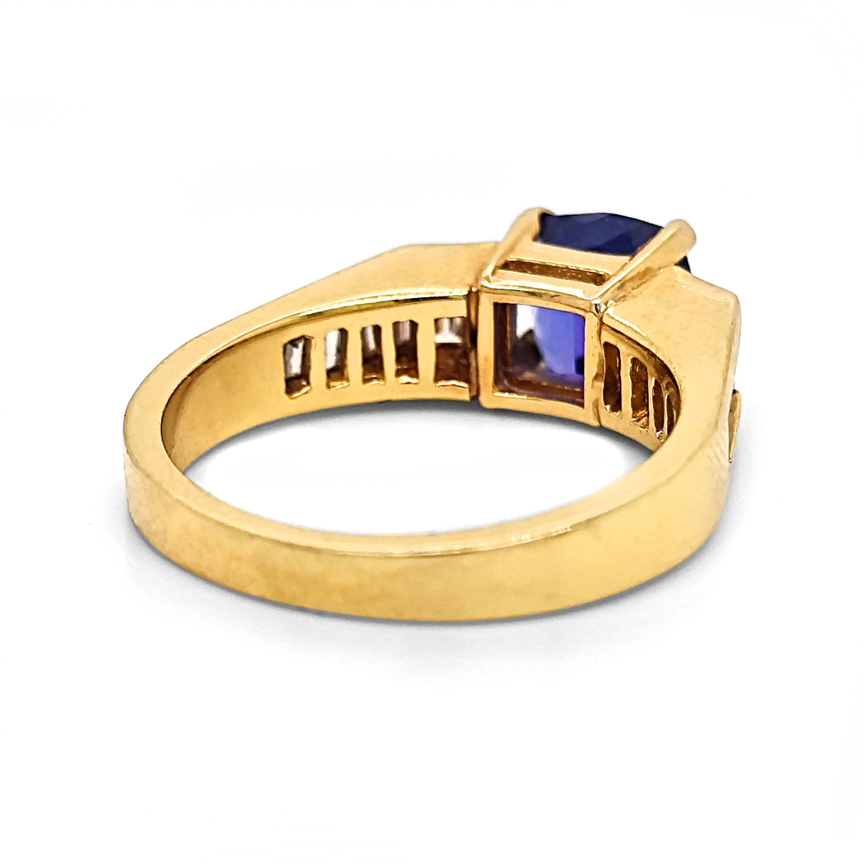 1 Tanzanite Gemstone: 2.04 Carats
8 White Diamonds: 0.91 Carats
Metal: 18K White Gold, 3.94 Grams
