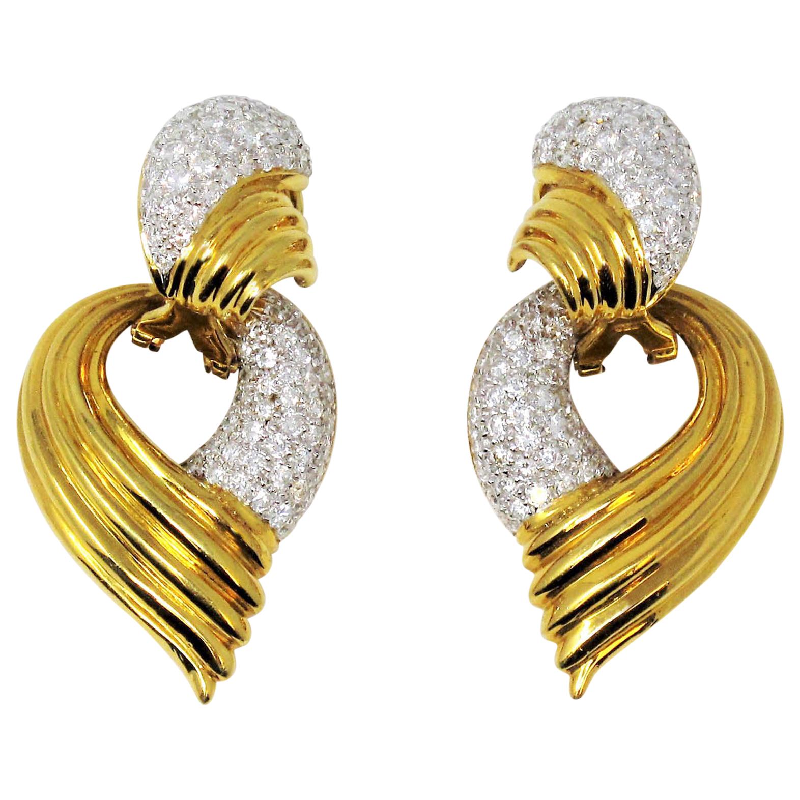 18k Gold Door Knocker Earrings 42 For Sale on 1stDibs