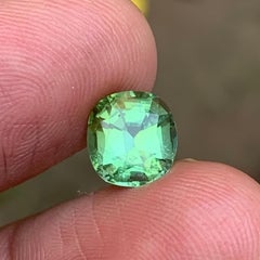 2.95 Carat Vibrant Minty Green Natural Tourmaline Cushion Cut Loose Gemstone