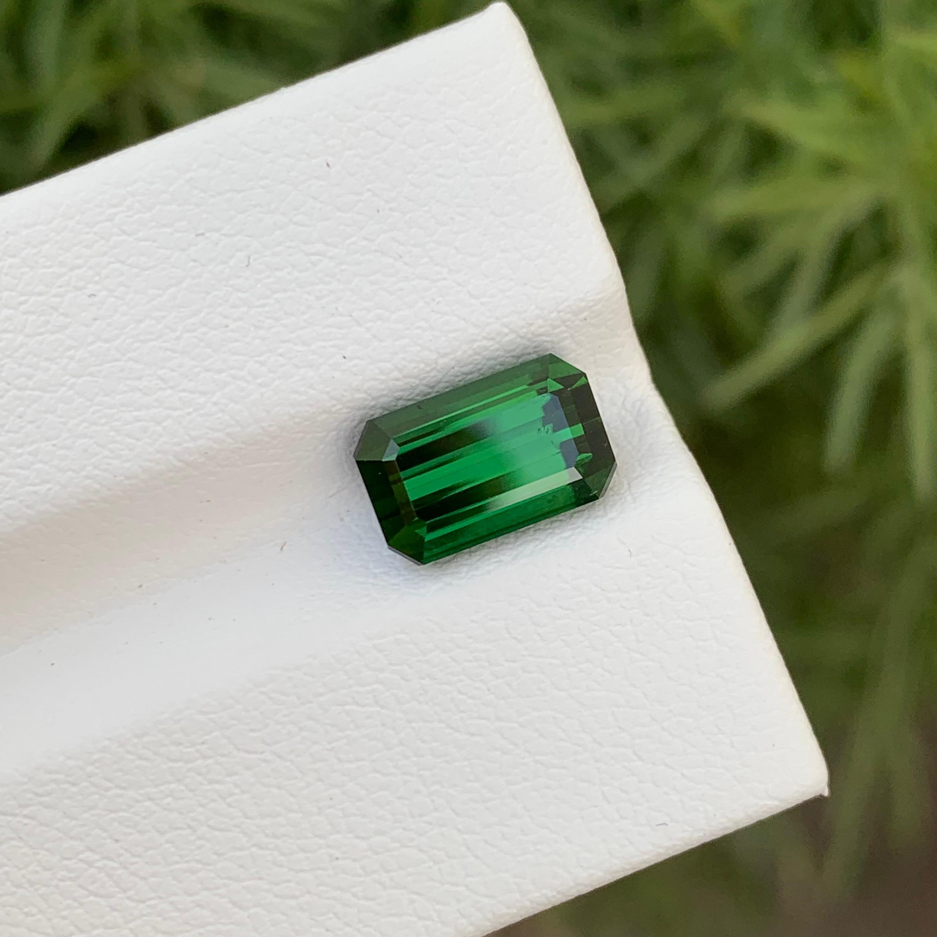 Emerald Cut 2.95 Carats Natural Loose Green Tourmaline Emerald Shape Gem For Ring  For Sale