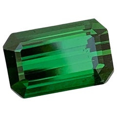 2,95 Karat natürlicher loser grüner Turmalin in Smaragdform für Ring 