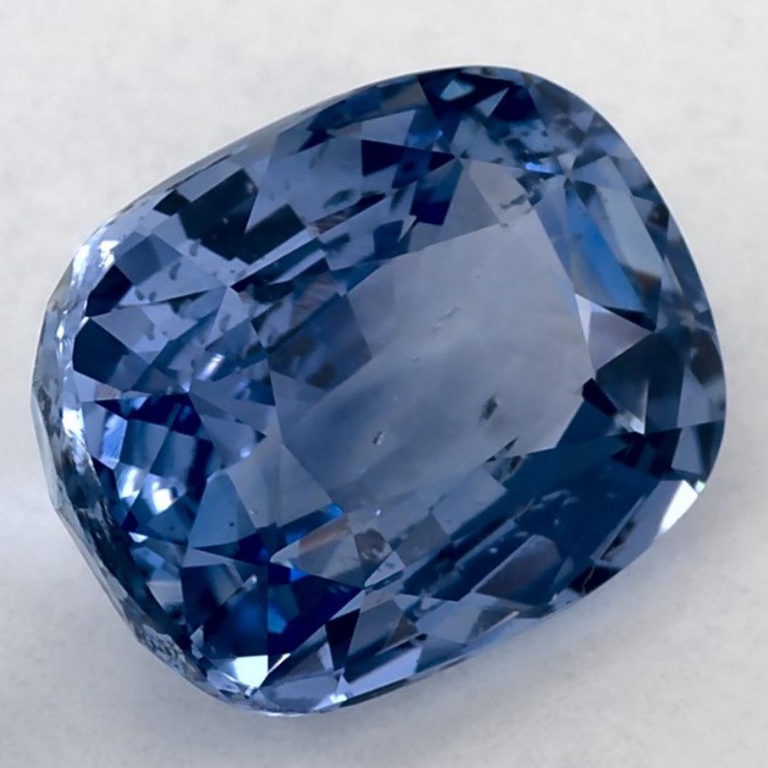 Cushion Cut 2.95 Ct Blue Sapphire Cushion Loose Gemstone For Sale