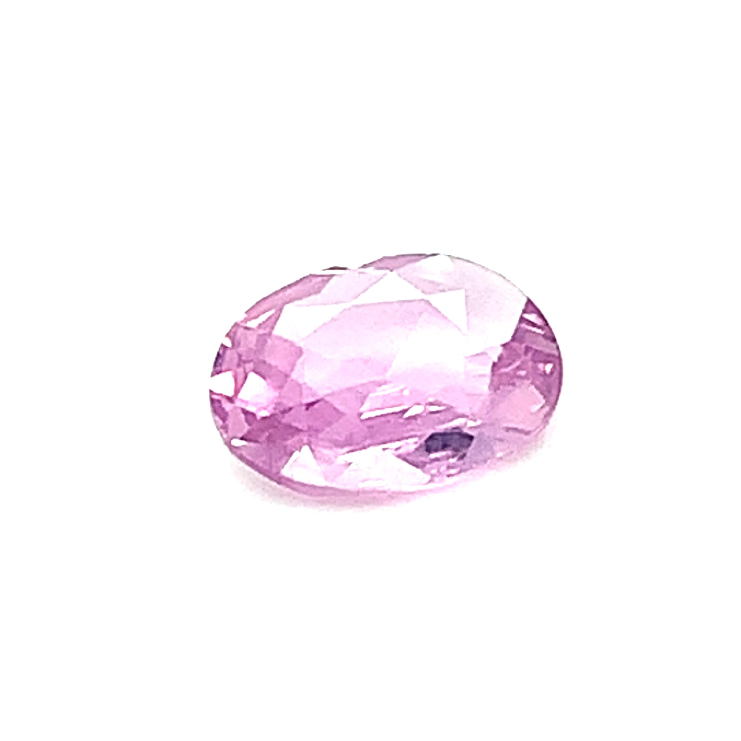 Oval Cut 2.95 Ct. Pink Sapphire Oval GIA, Unset 3-Stone Engagement Ring or Pendant Gem