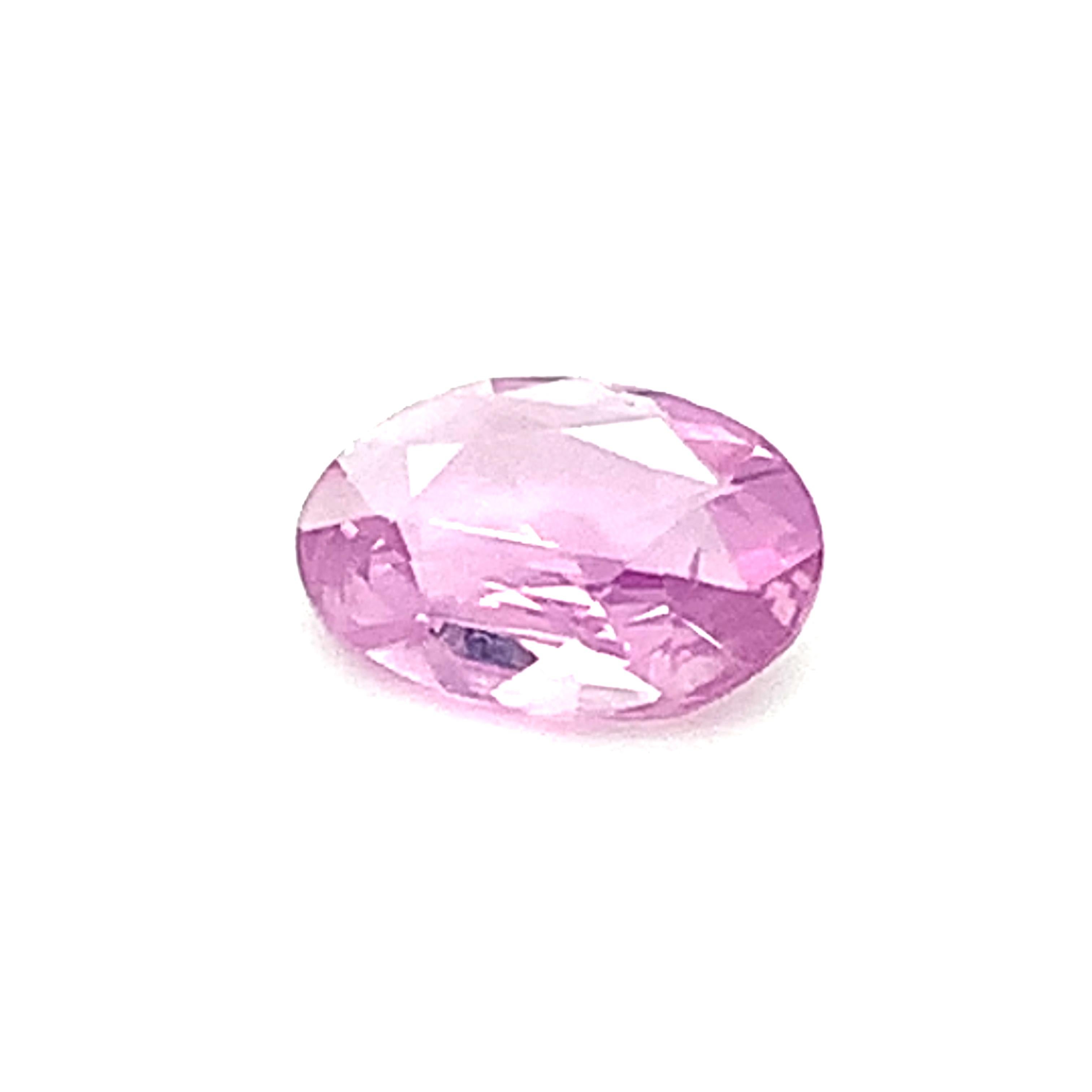 2.95 Ct. Pink Sapphire Oval GIA, Unset 3-Stone Engagement Ring or Pendant Gem 1