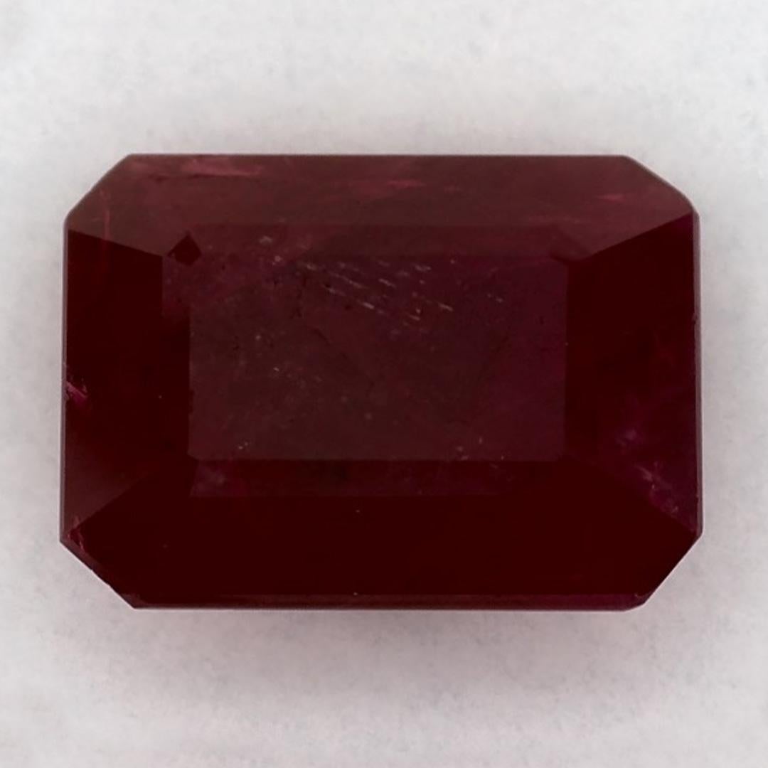 Women's 2.95 Ct Ruby Octagon Cut Loose Gemstone For Sale