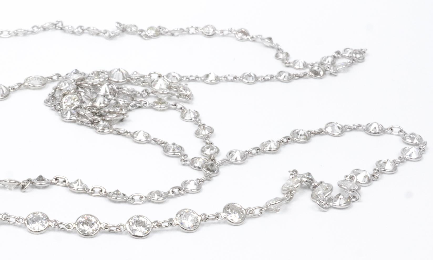 Women's 29.50 Carat Diamonds by the Yard Estate Necklace