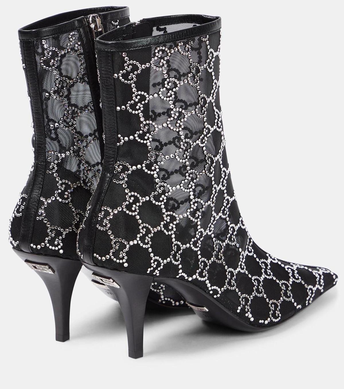 $2950 New Gucci 2021 Crystal GG Booties Boots Size 36.5 A Homage to Tom Ford 1