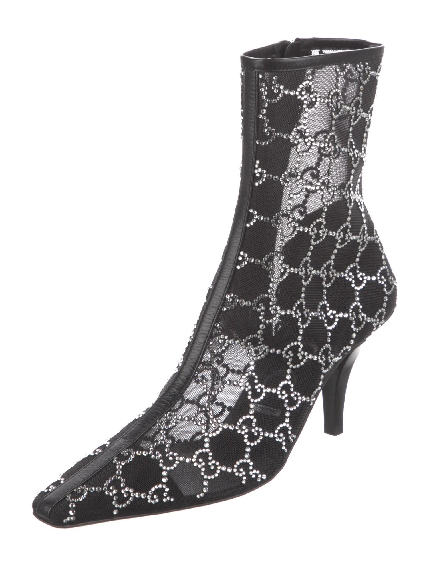 $2950 New Gucci 2021 Crystal GG Booties Boots Size 39 A Homage to Tom Ford For Sale 10