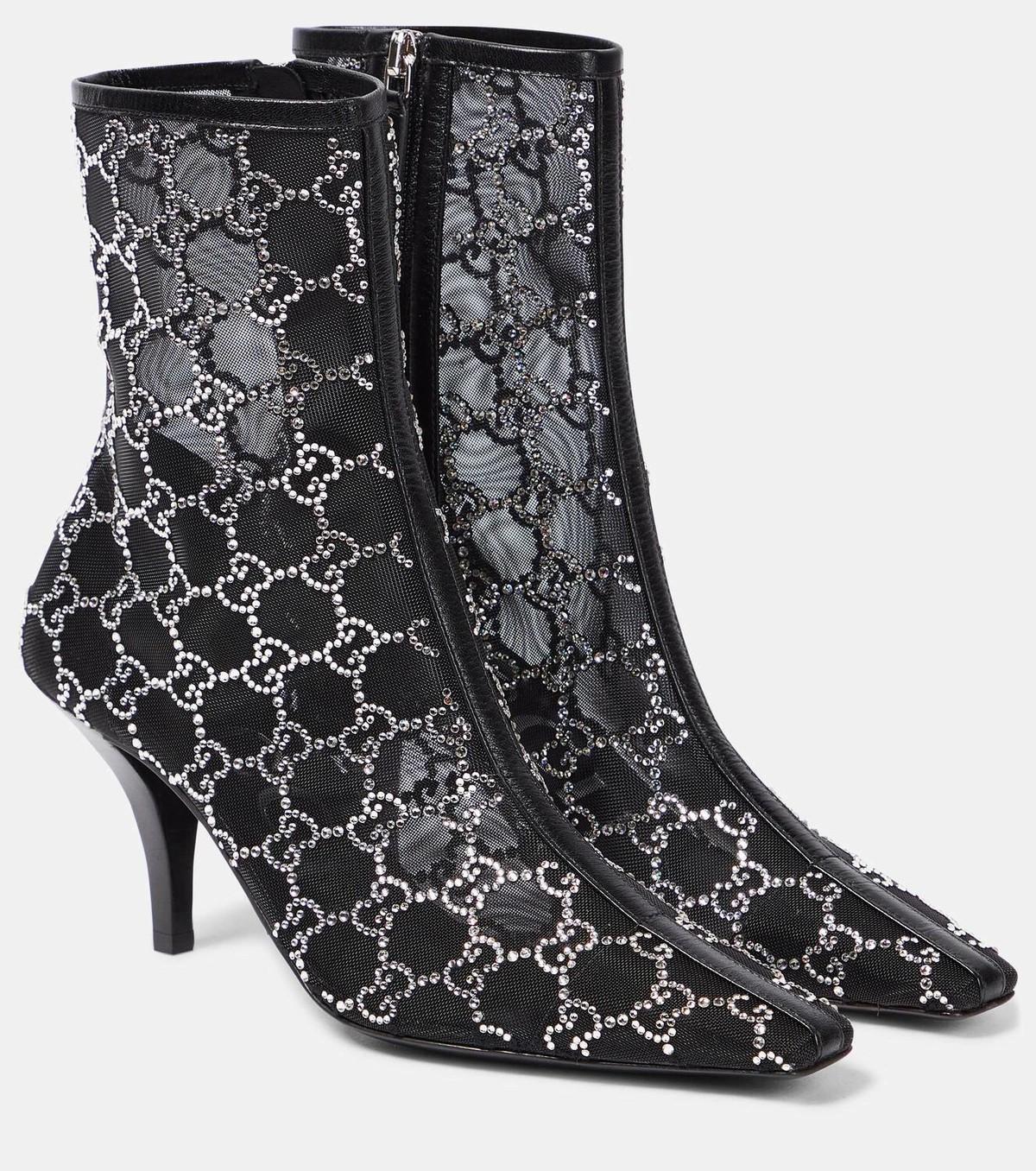 $2950 New Gucci 2021 Crystal GG Booties Boots Size 39 A Homage to Tom Ford For Sale 1