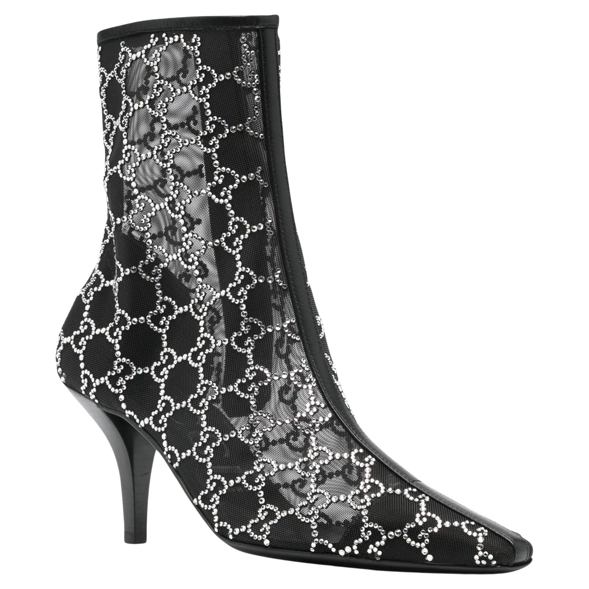 $2950 New Gucci 2021 Crystal GG Booties Boots Size 39 A Homage to Tom Ford For Sale 6