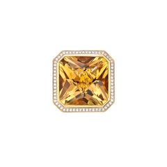 Sunita Nahata 29.56 Carat Quartz Fancy Ring in 18KYG with Gemstones & Diamond.