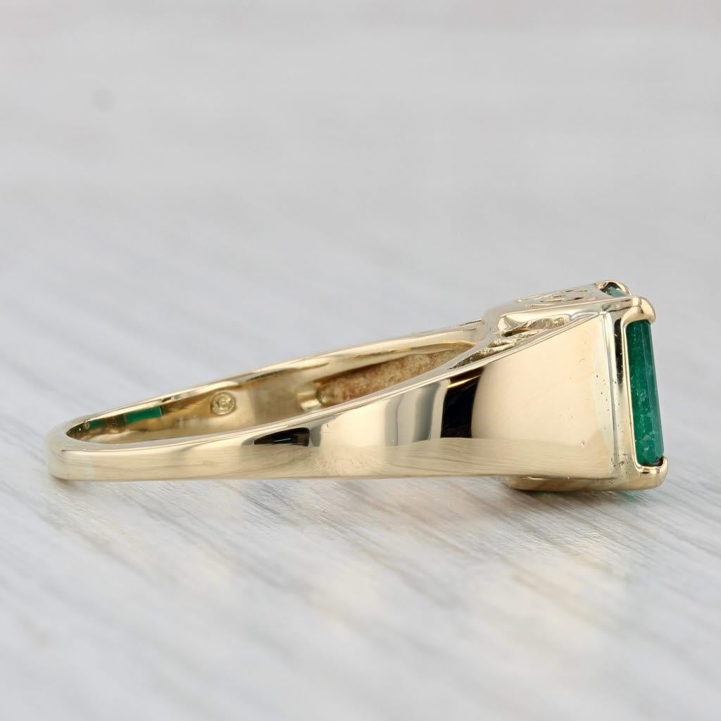 Bague solitaire en or jaune 18 carats avec émeraude 2,95 carats, taille 11,5 Bon état - En vente à McLeansville, NC
