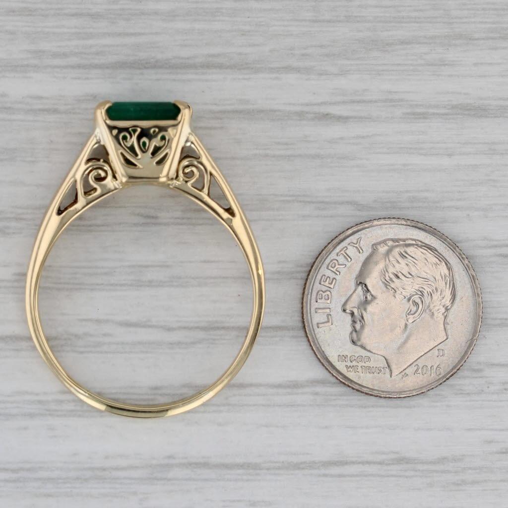 Bague solitaire en or jaune 18 carats avec émeraude 2,95 carats, taille 11,5 en vente 2