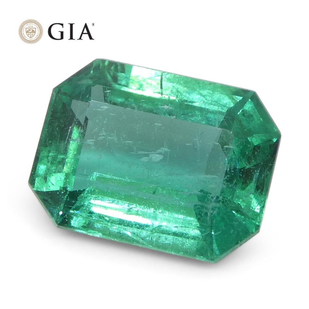 2,95 Karat Achteckiger/Smaragdschliff Grüner Smaragd GIA zertifiziert Zambia (F1) im Angebot 7