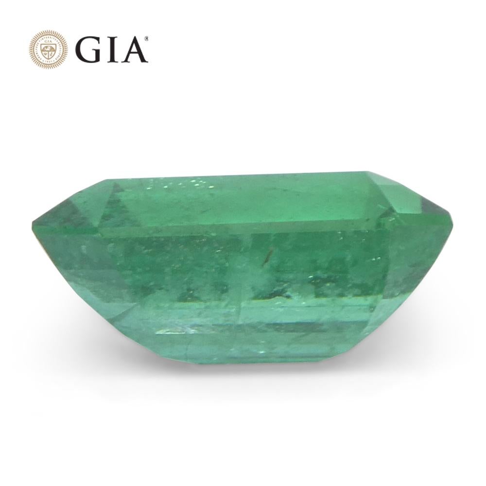 2.95ct Octagonal/Emerald Cut Green Emerald GIA Certified Zambia (F1) For Sale 5