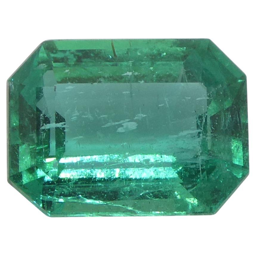 2.95ct Octagonal/Emerald Cut Green Emerald GIA Certified Zambia (F1)