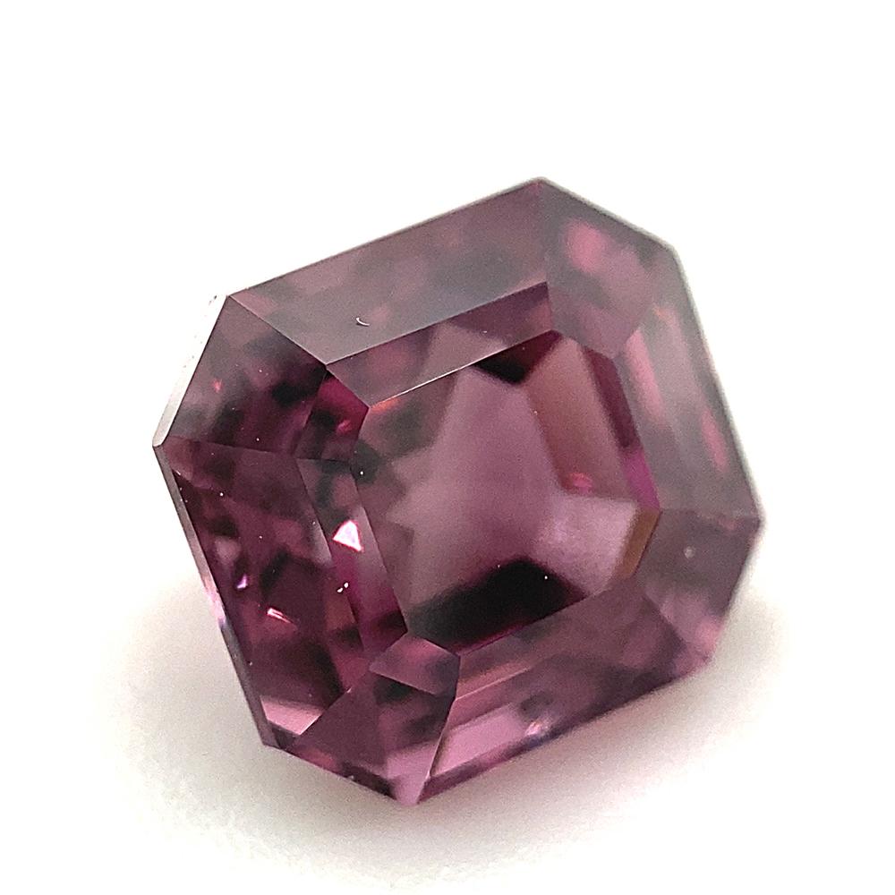 Women's or Men's 2.95ct Octagonal/Emerald Cut Pink-Purple Spinel GIA Certified Unheated For Sale