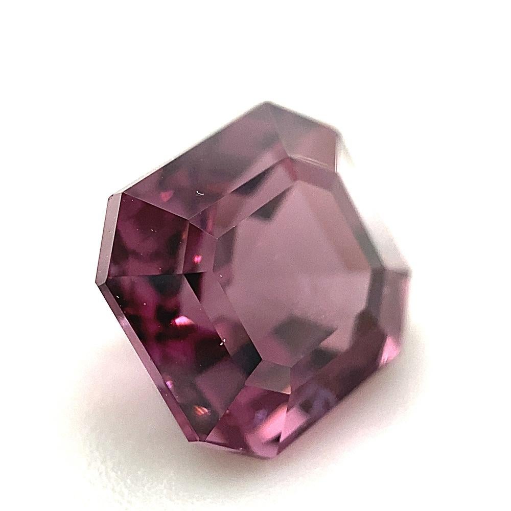 2.95ct Octagonal/Emerald Cut Pink-Purple Spinel GIA Certified Unheated For Sale 1