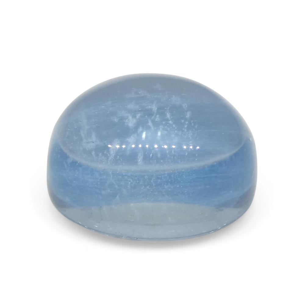 2.95ct Oval Cabochon Blue Aquamarine from Brazil For Sale 2
