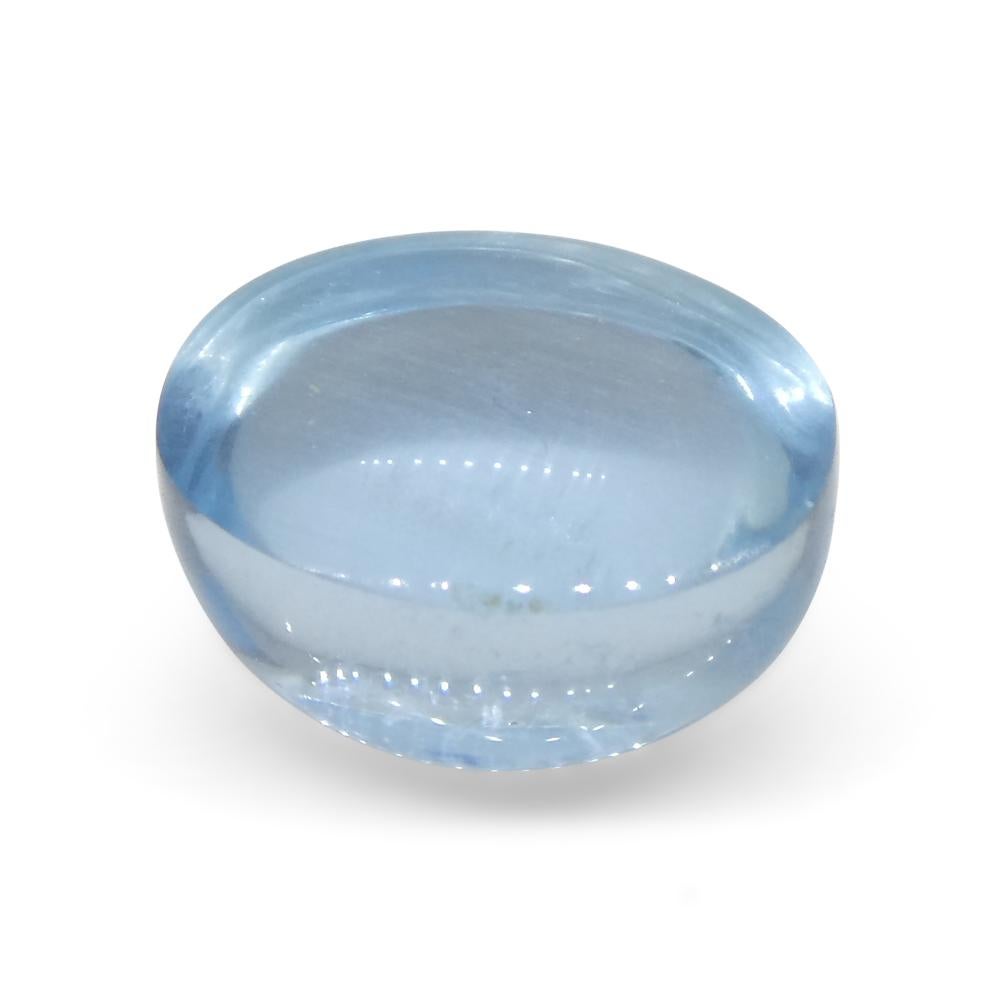 2.95ct Oval Cabochon Blue Aquamarine from Brazil For Sale 4