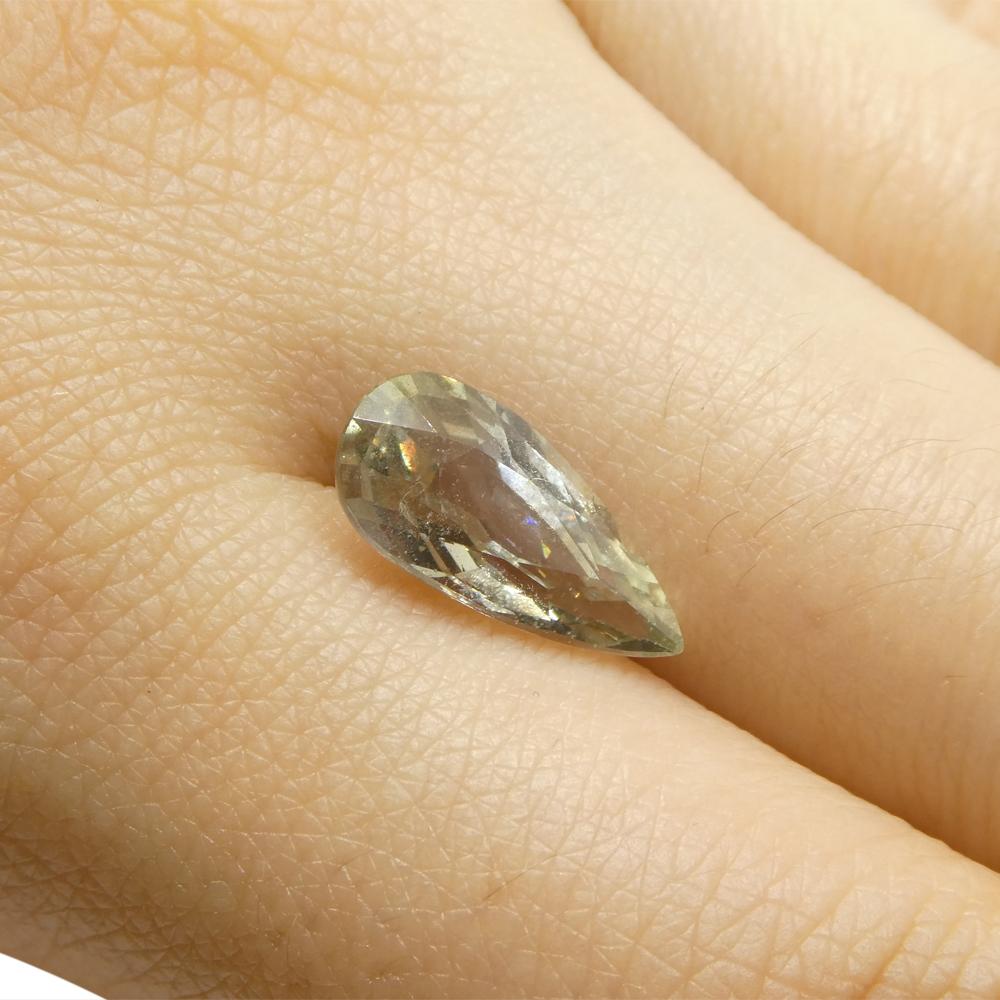 2.95ct Pear Shape Green Sapphire from Tanzania For Sale 6