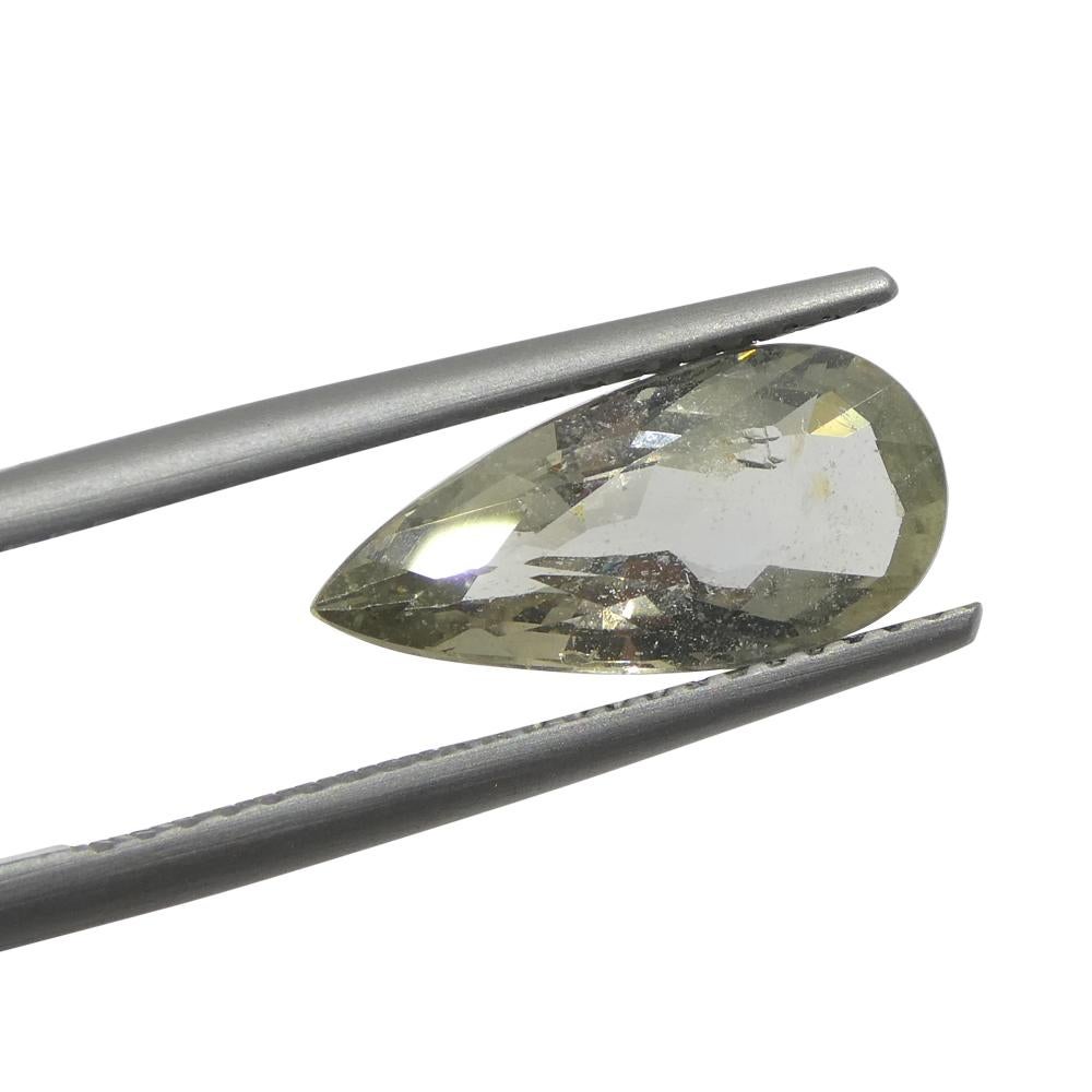 2.95ct Pear Shape Green Sapphire from Tanzania For Sale 8