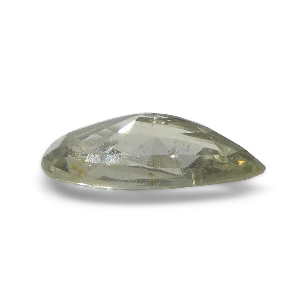 2.95ct Pear Shape Green Sapphire from Tanzania In New Condition For Sale In Toronto, Ontario