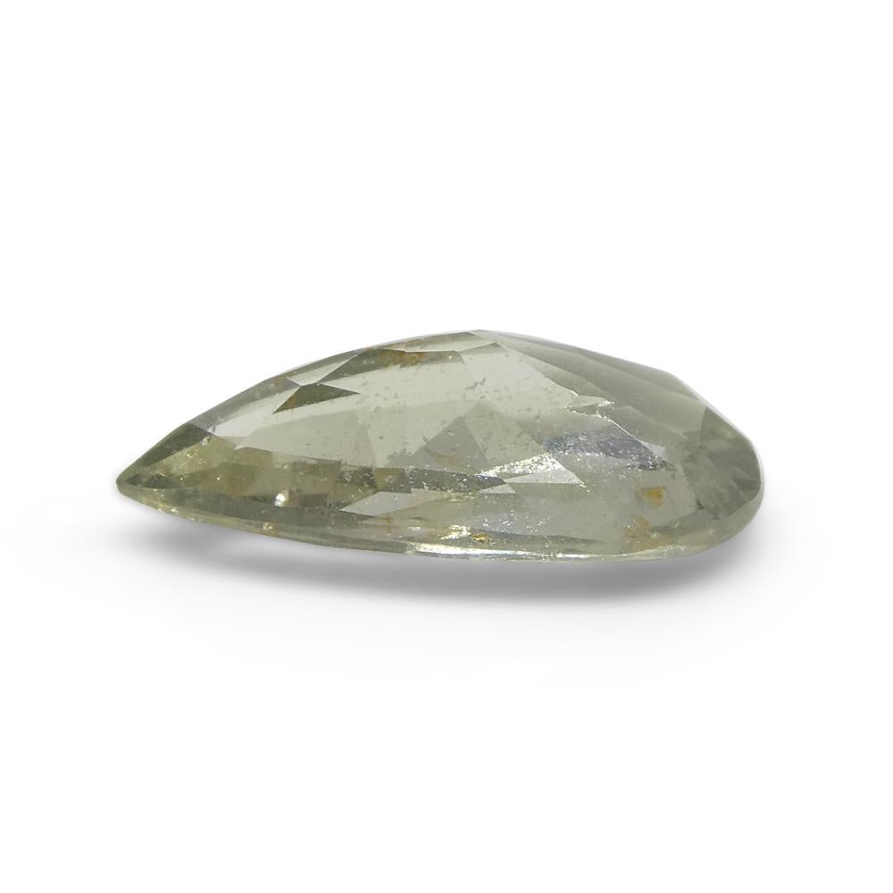 Women's or Men's 2.95ct Pear Shape Green Sapphire from Tanzania For Sale