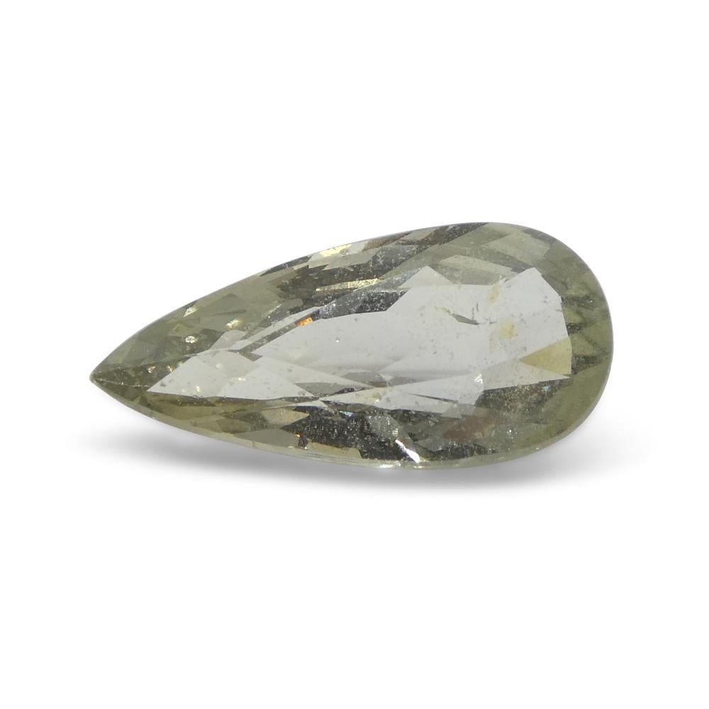 2.95ct Pear Shape Green Sapphire from Tanzania For Sale 1