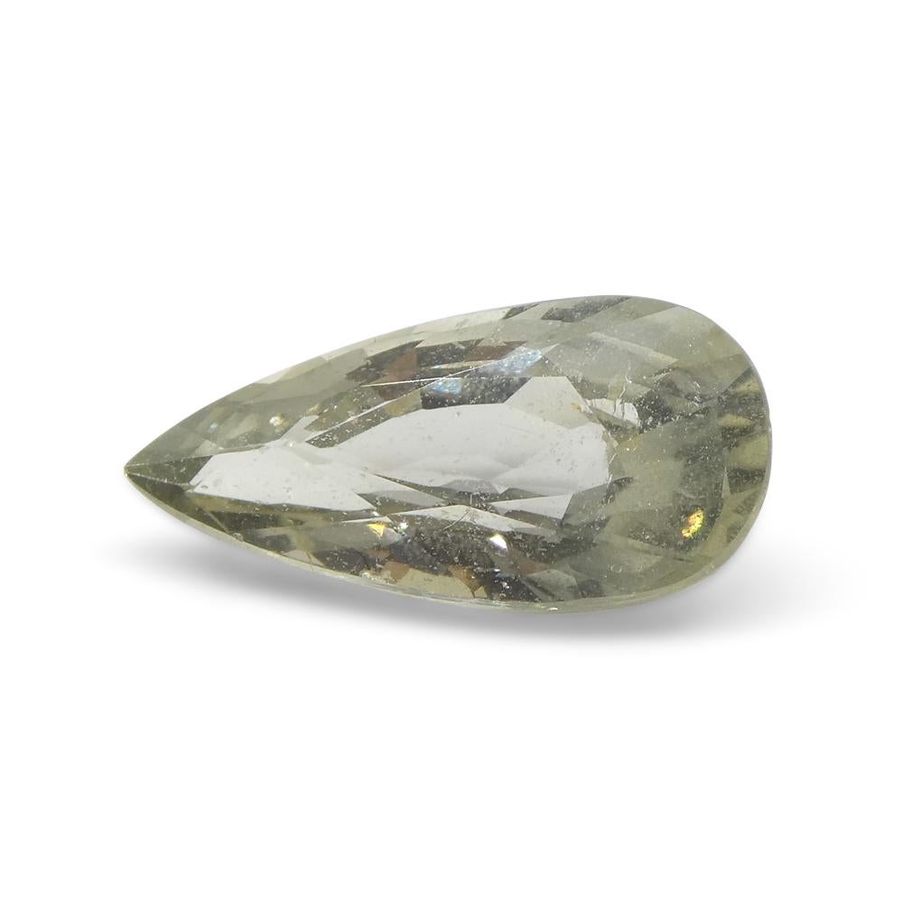 2.95ct Pear Shape Green Sapphire from Tanzania For Sale 3