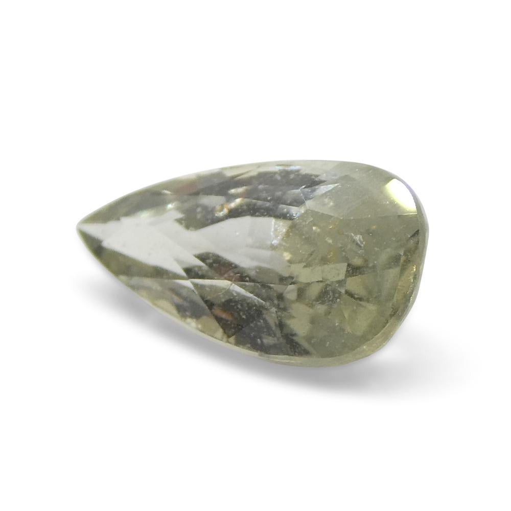 2.95ct Pear Shape Green Sapphire from Tanzania For Sale 4