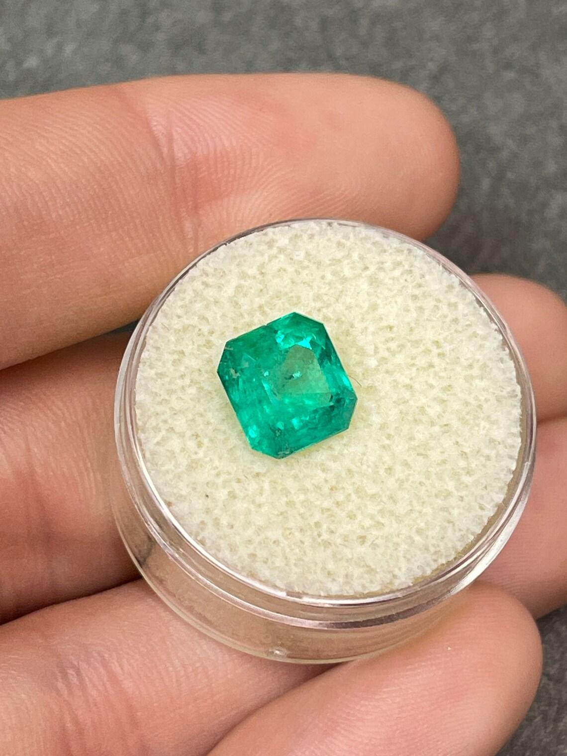 2,95 ct Esmeralda Muzo corte Asscher verde medio rica genuina piedra de nacimiento de mayo Corte Asscher en venta