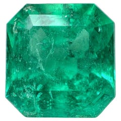 2.95ct Rich Medium Green Asscher Cut Muzo Emerald Genuine May Birthstone