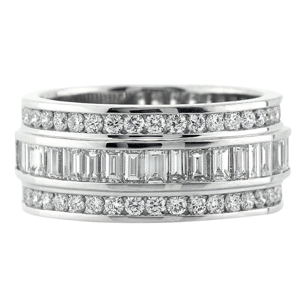2.95ct Round and Baguette Cut Diamond Wedding Band
