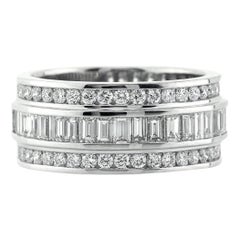 2.95ct Round and Baguette Cut Diamond Wedding Band