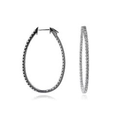 Pendientes de aro de diamantes talla brillante redondos 2,95 ct