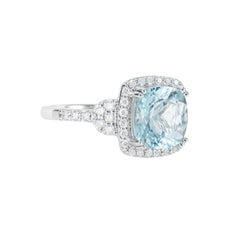 Sunita Nahata Aquamarine 2.96ct. Elegant Ring in 18 KWG with Diamond.