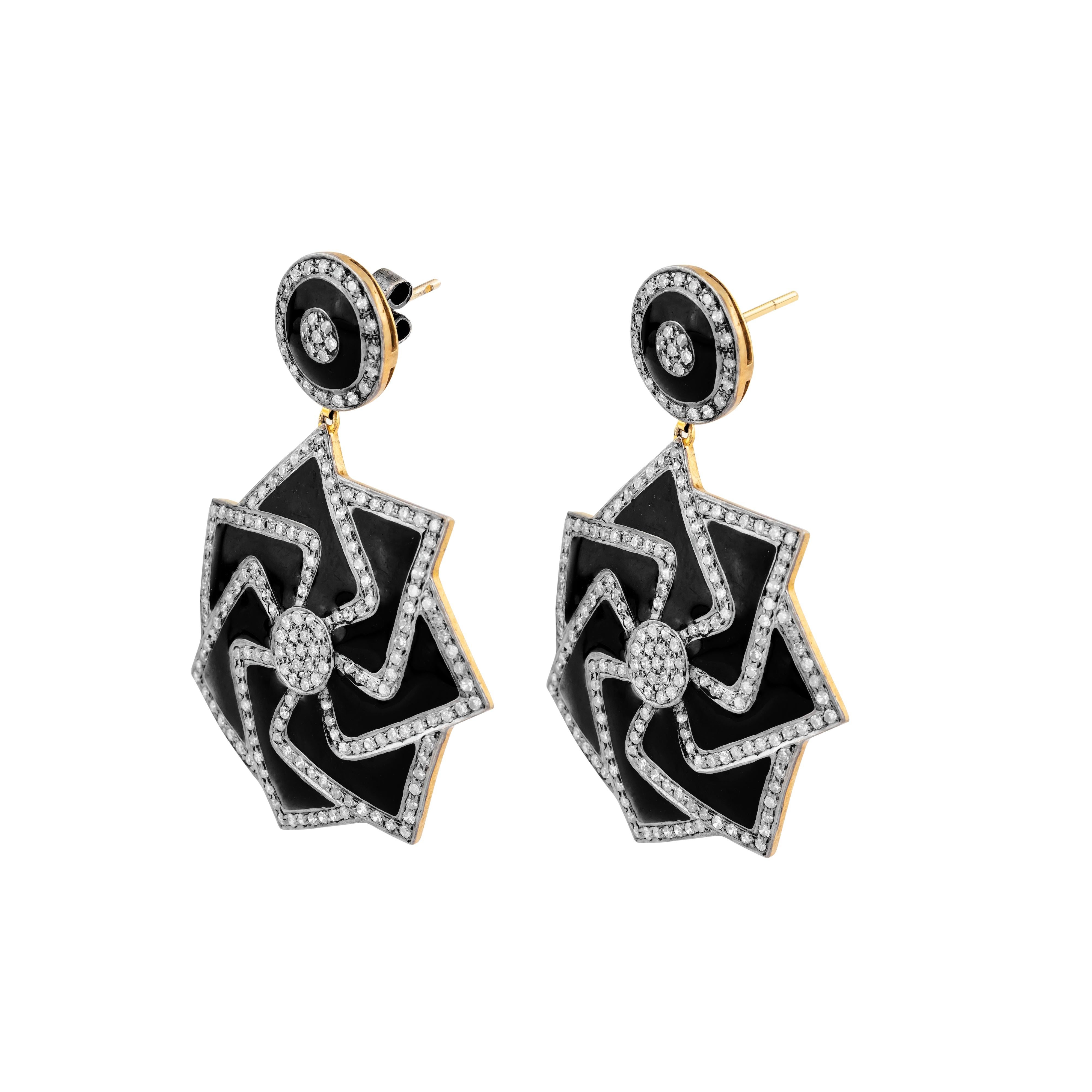 Brilliant Cut 2.96 Carat Diamond Cocktail Earrings For Sale