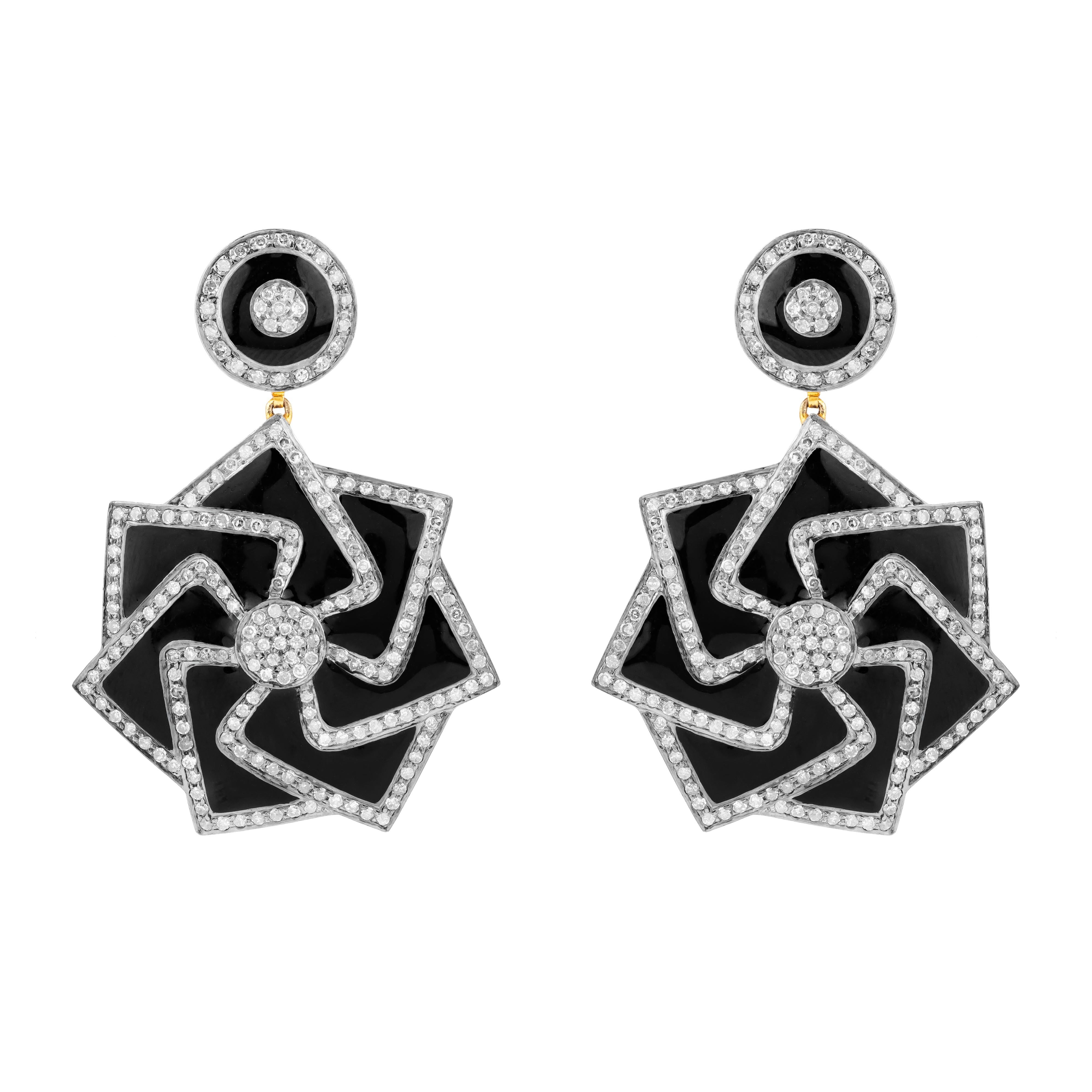 2.96 Carat Diamond Cocktail Earrings In New Condition For Sale In Jaipur, IN