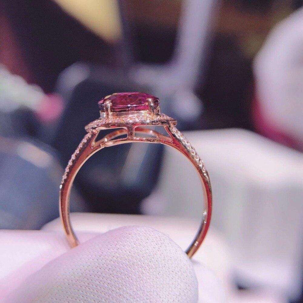 3.9 Carat Red Tourmaline Diamond Ring 18 Karat Yellow Gold In New Condition For Sale In Barnsley, GB